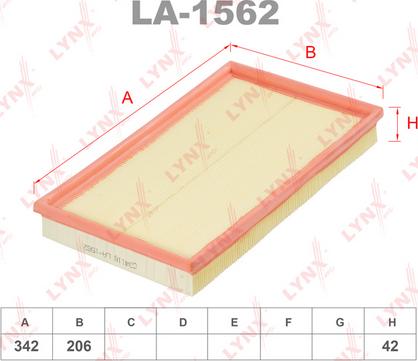 LYNXauto LA-1562 - Въздушен филтър vvparts.bg