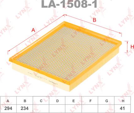 LYNXauto LA-1508-1 - Въздушен филтър vvparts.bg