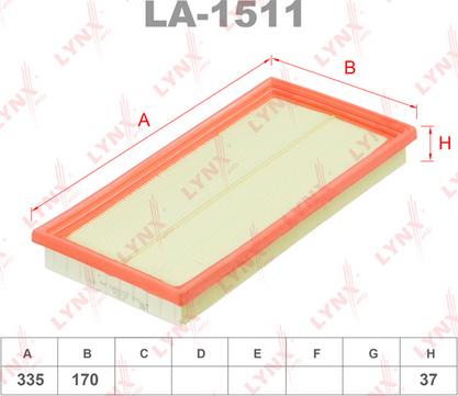 LYNXauto LA-1511 - Въздушен филтър vvparts.bg