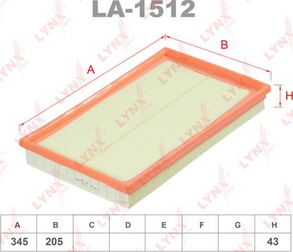 LYNXauto LA-1512 - Въздушен филтър vvparts.bg