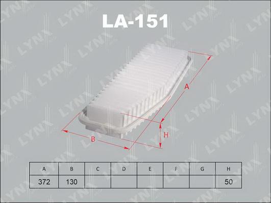 LYNXauto LA-151 - Въздушен филтър vvparts.bg