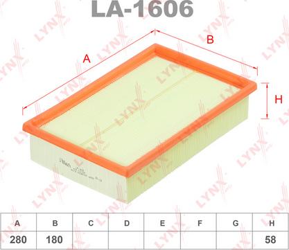 LYNXauto LA-1606 - Въздушен филтър vvparts.bg