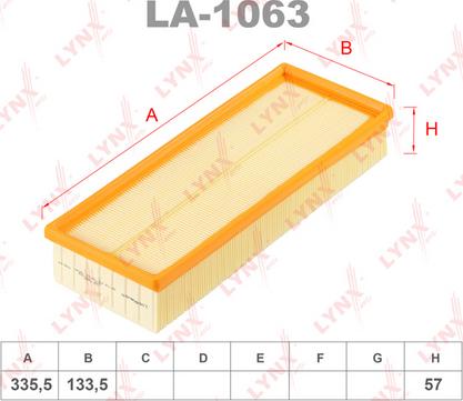 LYNXauto LA-1063 - Въздушен филтър vvparts.bg