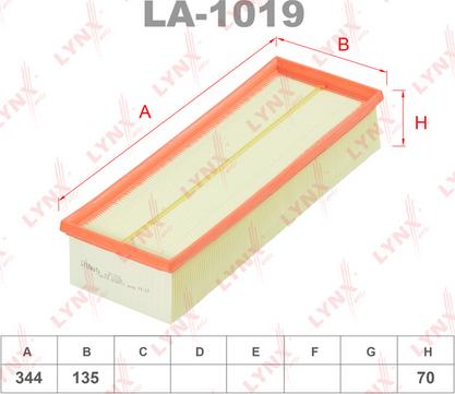 LYNXauto LA-1019 - Въздушен филтър vvparts.bg