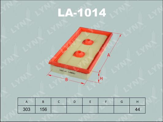 LYNXauto LA-1014 - Въздушен филтър vvparts.bg