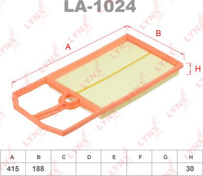 LYNXauto LA-1024 - Въздушен филтър vvparts.bg