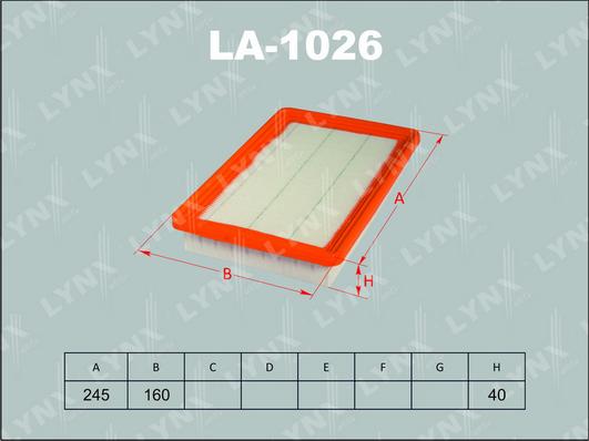 LYNXauto LA-1026 - Въздушен филтър vvparts.bg