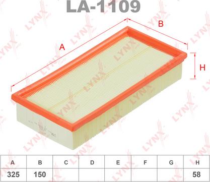 LYNXauto LA-1109 - Въздушен филтър vvparts.bg