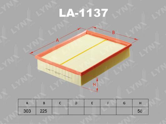 LYNXauto LA-1137 - Въздушен филтър vvparts.bg