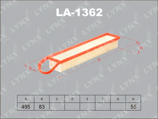 LYNXauto LA-1362 - Въздушен филтър vvparts.bg