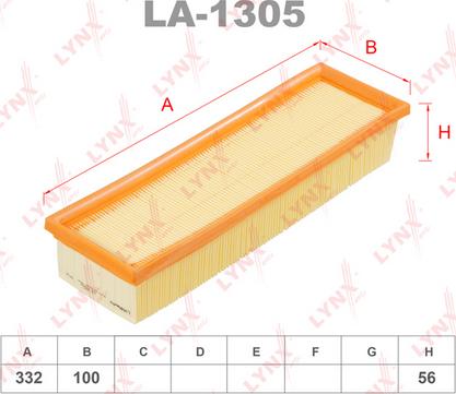 LYNXauto LA-1305 - Въздушен филтър vvparts.bg