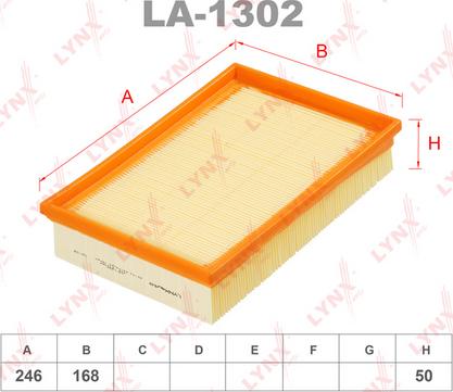 LYNXauto LA-1302 - Въздушен филтър vvparts.bg