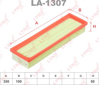 LYNXauto LA-1307 - Въздушен филтър vvparts.bg