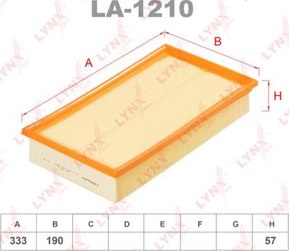 LYNXauto LA-1210 - Въздушен филтър vvparts.bg