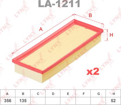 LYNXauto LA-1211 - Въздушен филтър vvparts.bg