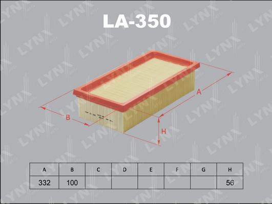 LYNXauto LA-350 - Въздушен филтър vvparts.bg