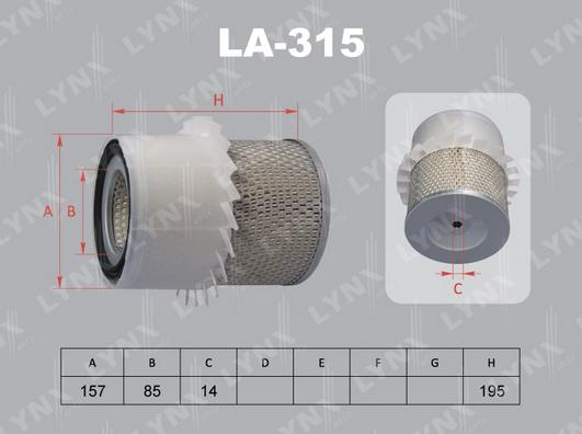 LYNXauto LA-315 - Въздушен филтър vvparts.bg