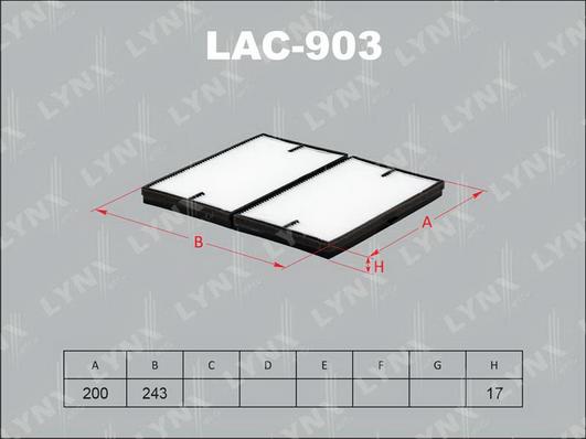 LYNXauto LAC-903 - Филтър купе (поленов филтър) vvparts.bg