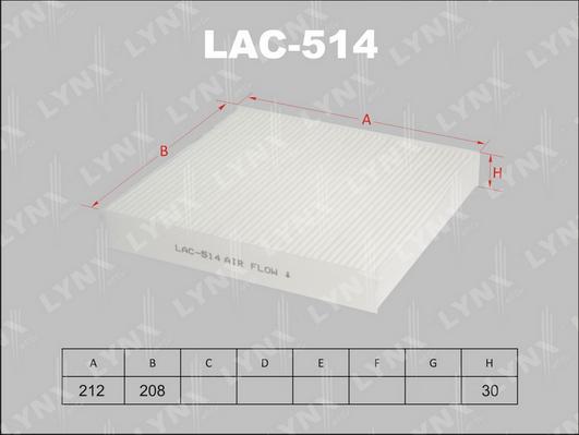 LYNXauto LAC-514 - Филтър купе (поленов филтър) vvparts.bg