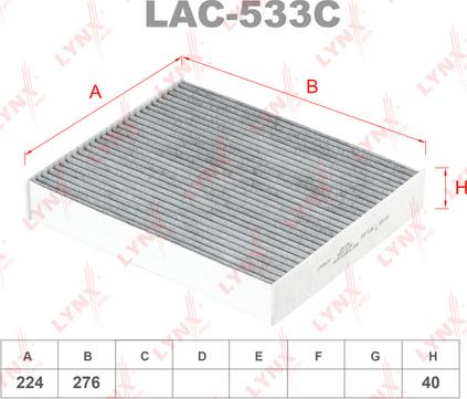 LYNXauto LAC-533C - Филтър купе (поленов филтър) vvparts.bg