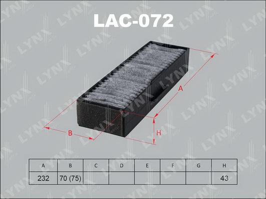 LYNXauto LAC-072 - Филтър купе (поленов филтър) vvparts.bg