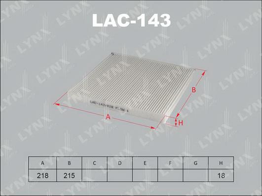 LYNXauto LAC-143 - Филтър купе (поленов филтър) vvparts.bg