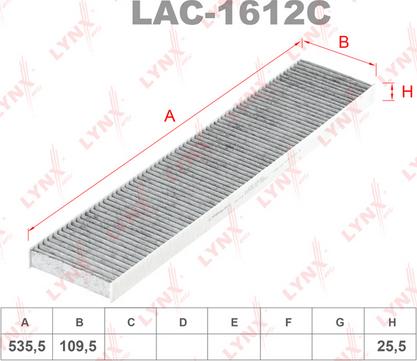 LYNXauto LAC-1612C - Филтър купе (поленов филтър) vvparts.bg