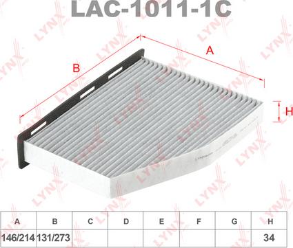 LYNXauto LAC-1011-1C - Филтър купе (поленов филтър) vvparts.bg