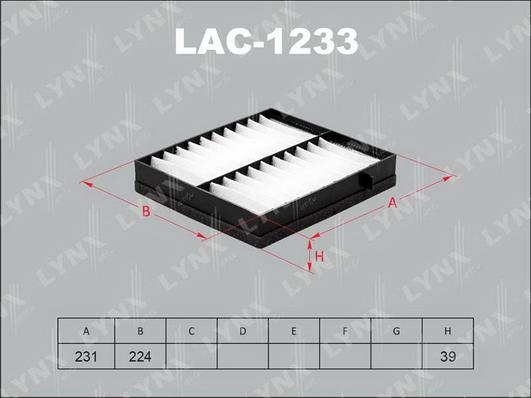 LYNXauto LAC-1233 - Филтър купе (поленов филтър) vvparts.bg