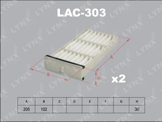 LYNXauto LAC-303 - Филтър купе (поленов филтър) vvparts.bg