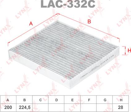 LYNXauto LAC-332C - Филтър купе (поленов филтър) vvparts.bg