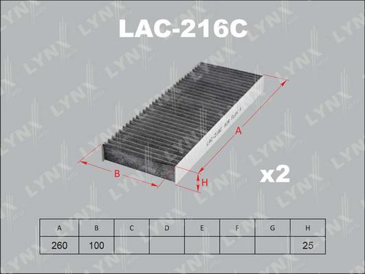 LYNXauto LAC-216C - Филтър купе (поленов филтър) vvparts.bg