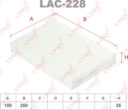 LYNXauto LAC-228 - Филтър купе (поленов филтър) vvparts.bg