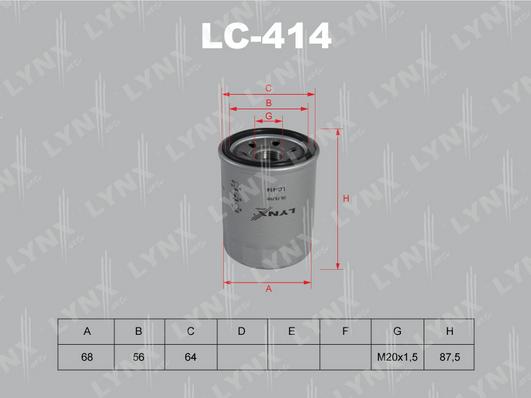 LYNXauto LC-414 - Маслен филтър vvparts.bg