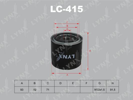 LYNXauto LC-415 - Маслен филтър vvparts.bg