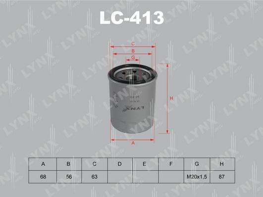 LYNXauto LC-413 - Маслен филтър vvparts.bg