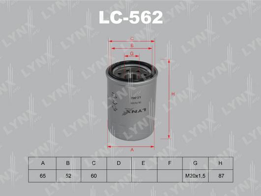 LYNXauto LC-562 - Маслен филтър vvparts.bg