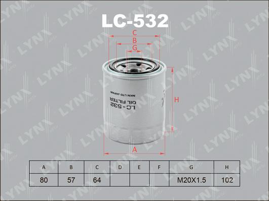 LYNXauto LC-532 - Маслен филтър vvparts.bg