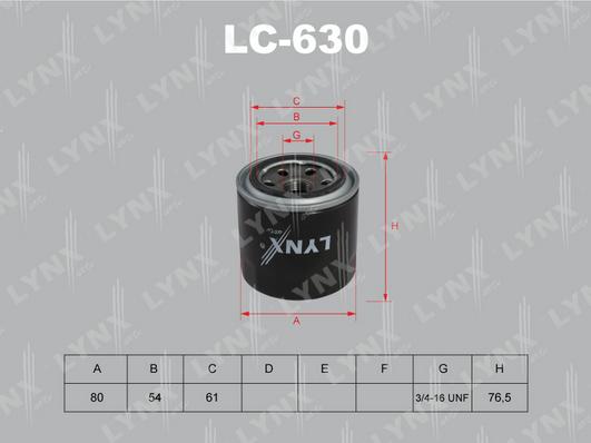 LYNXauto LC-630 - Маслен филтър vvparts.bg