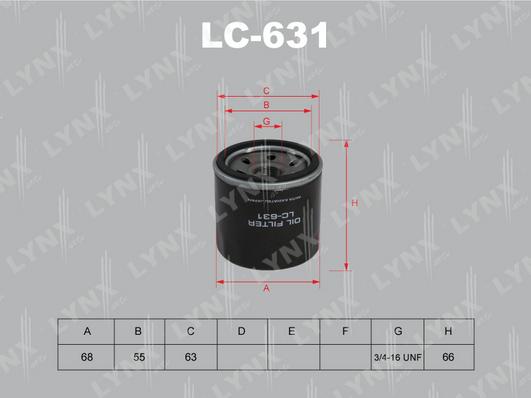 LYNXauto LC-631 - Маслен филтър vvparts.bg