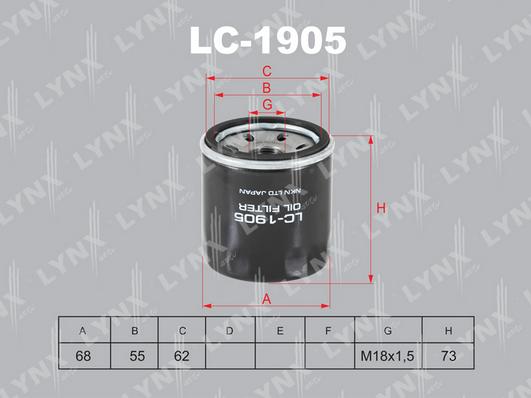 LYNXauto LC-1905 - Маслен филтър vvparts.bg