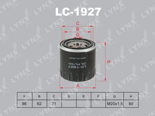 LYNXauto LC-1927 - Маслен филтър vvparts.bg