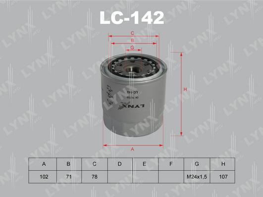 LYNXauto LC-142 - Маслен филтър vvparts.bg