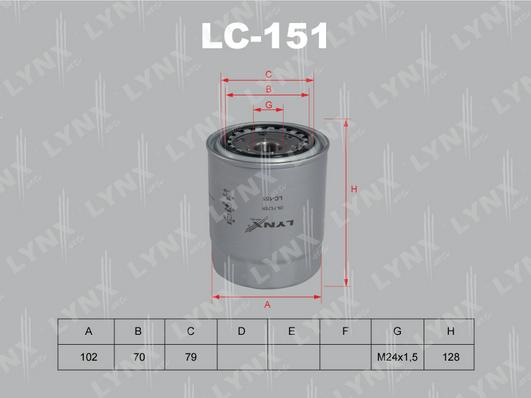 LYNXauto LC-151 - Маслен филтър vvparts.bg