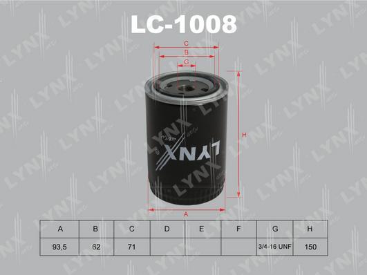 LYNXauto LC-1008 - Маслен филтър vvparts.bg