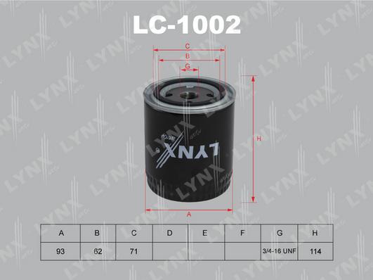 LYNXauto LC-1002 - Маслен филтър vvparts.bg