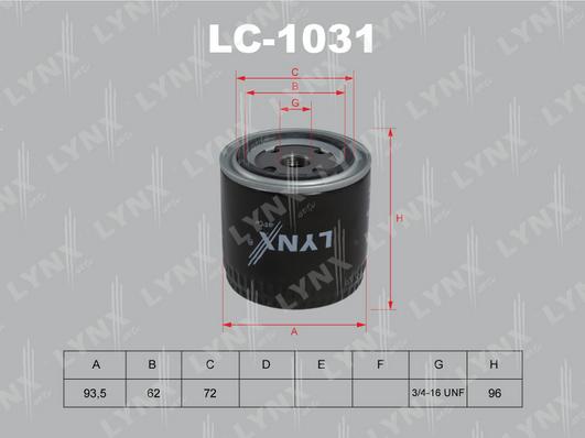 LYNXauto LC-1031 - Маслен филтър vvparts.bg