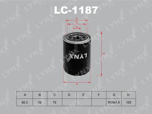 LYNXauto LC-1187 - Маслен филтър vvparts.bg
