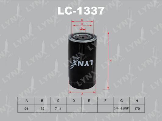 LYNXauto LC-1337 - Маслен филтър vvparts.bg