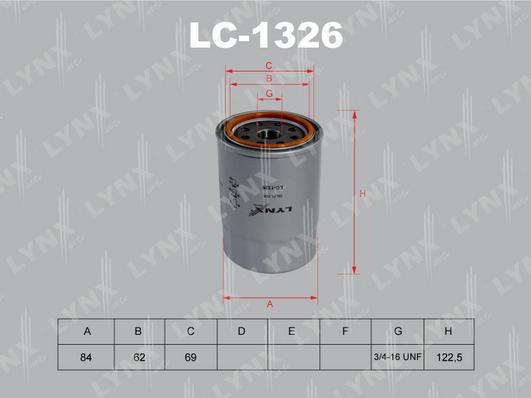 LYNXauto LC-1326 - Маслен филтър vvparts.bg